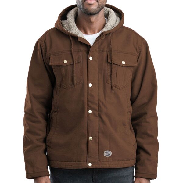 Men's Vintage Washed Sherpa-Lined Hooded Jacket Thumbnail