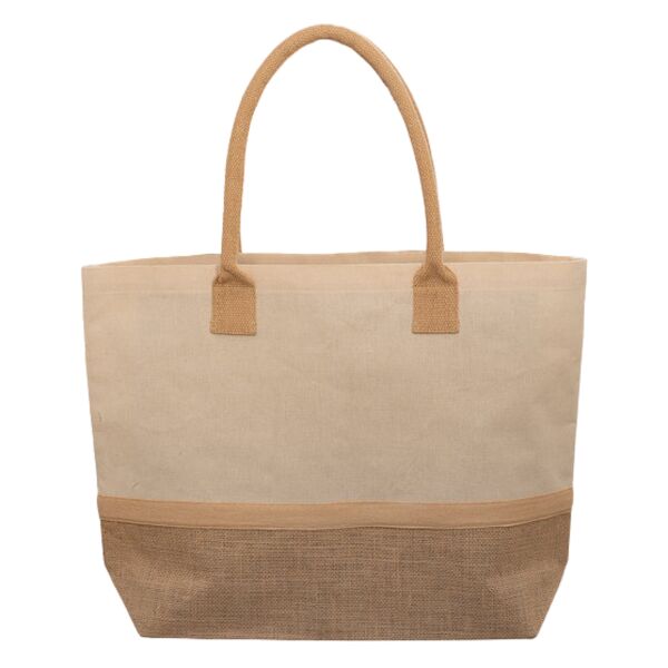 Wanderlust Laminated Jute & Canvas Tote Bag Thumbnail