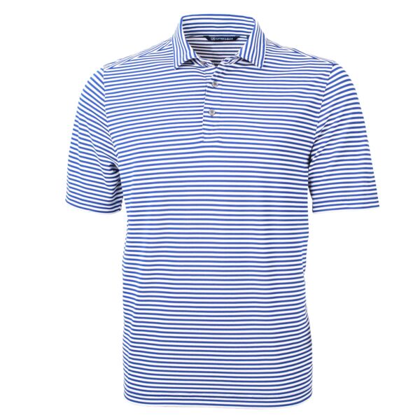 Eco Pique Stripe Recycled Mens Polo Thumbnail