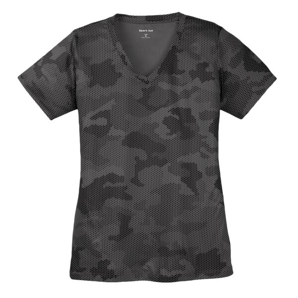 Ladies CamoHex V Neck Tee Thumbnail