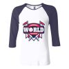 Ladies' Baby Rib Three-QuarterSleeve Contrast Raglan T-Shirt Thumbnail