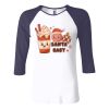 Ladies' Baby Rib Three-QuarterSleeve Contrast Raglan T-Shirt Thumbnail