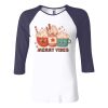 Ladies' Baby Rib Three-QuarterSleeve Contrast Raglan T-Shirt Thumbnail