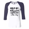 Ladies' Baby Rib Three-QuarterSleeve Contrast Raglan T-Shirt Thumbnail