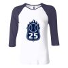 Ladies' Baby Rib Three-QuarterSleeve Contrast Raglan T-Shirt Thumbnail