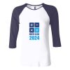 Ladies' Baby Rib Three-QuarterSleeve Contrast Raglan T-Shirt Thumbnail
