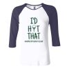 Ladies' Baby Rib Three-QuarterSleeve Contrast Raglan T-Shirt Thumbnail