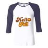 Ladies' Baby Rib Three-QuarterSleeve Contrast Raglan T-Shirt Thumbnail