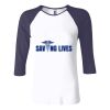 Ladies' Baby Rib Three-QuarterSleeve Contrast Raglan T-Shirt Thumbnail