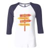 Ladies' Baby Rib Three-QuarterSleeve Contrast Raglan T-Shirt Thumbnail