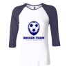 Ladies' Baby Rib Three-QuarterSleeve Contrast Raglan T-Shirt Thumbnail