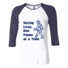 Ladies' Baby Rib Three-QuarterSleeve Contrast Raglan T-Shirt Thumbnail
